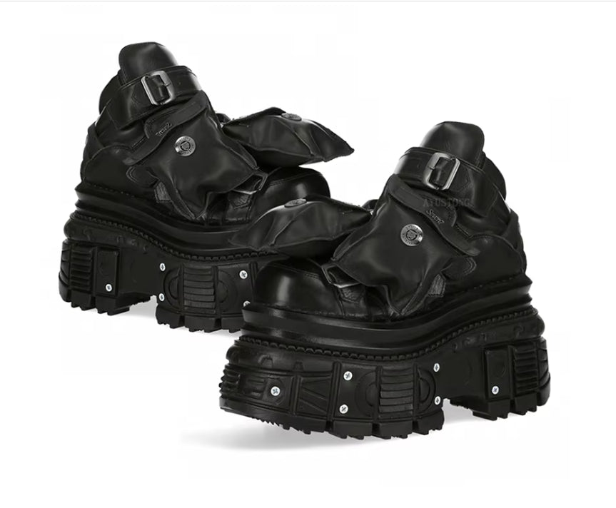 Women's Casual Platform Lace-up Ankle Boots