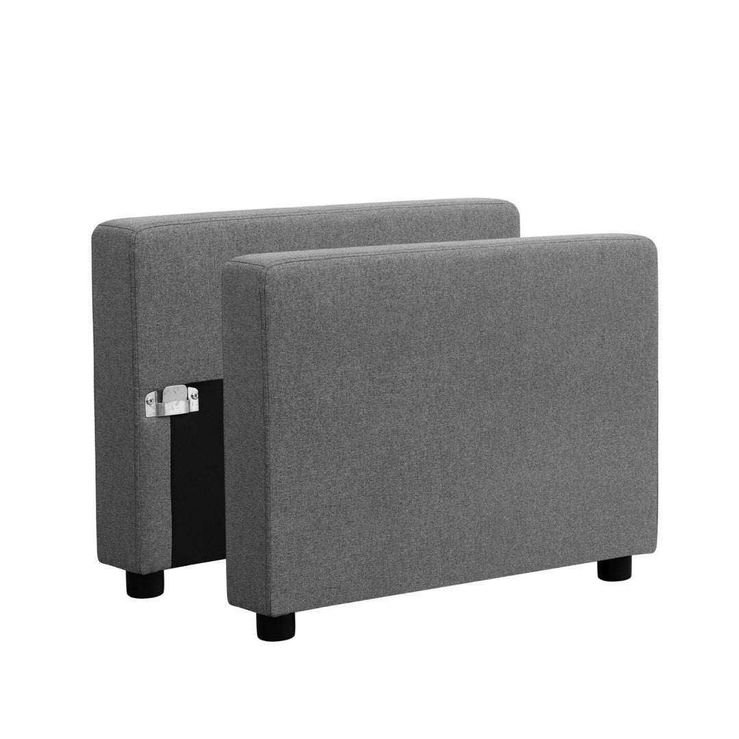 Pickup Only -Dark Grey Sackcloth 4-Piece Living Room Sofa Bed