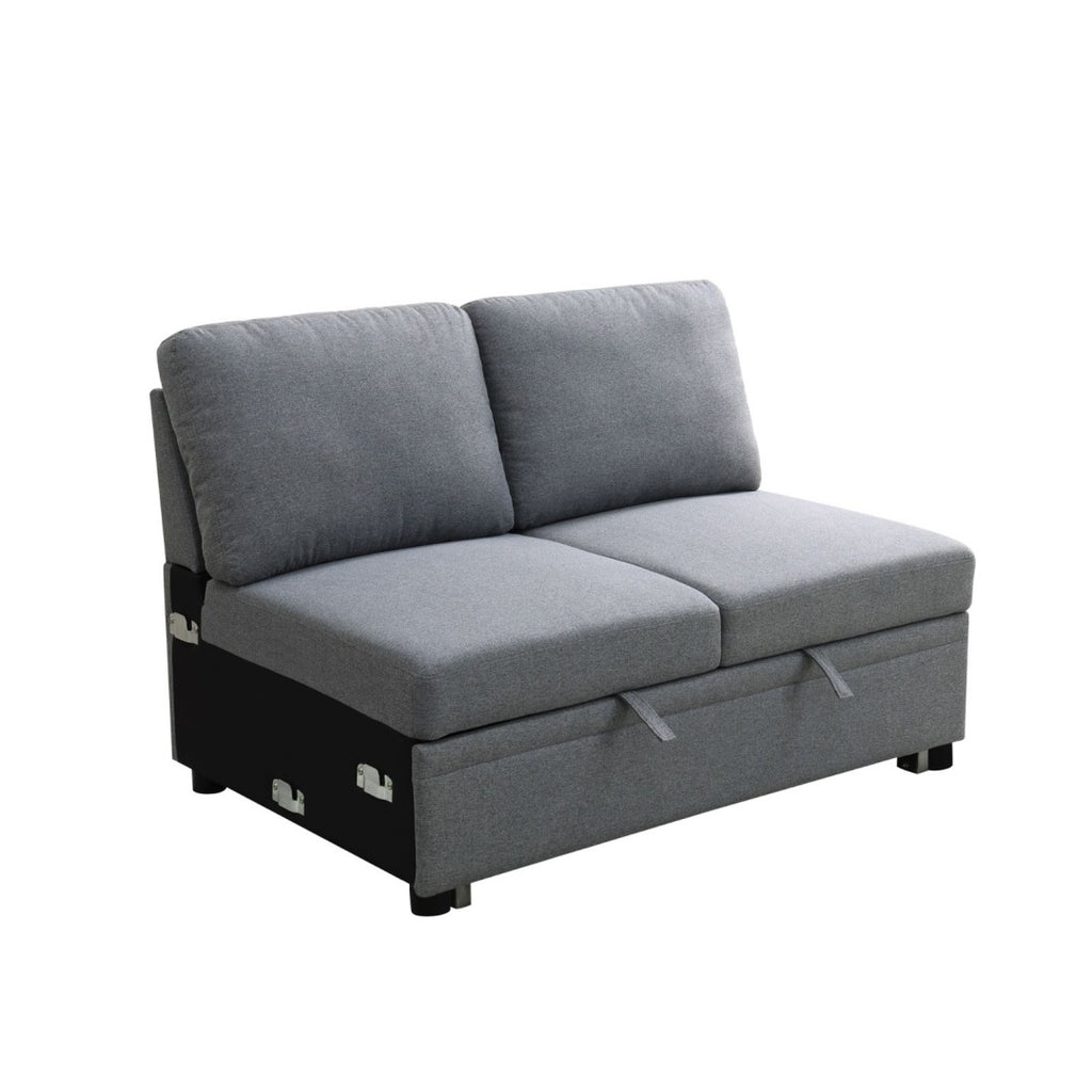 Pickup Only -Dark Grey Sackcloth 4-Piece Living Room Sofa Bed